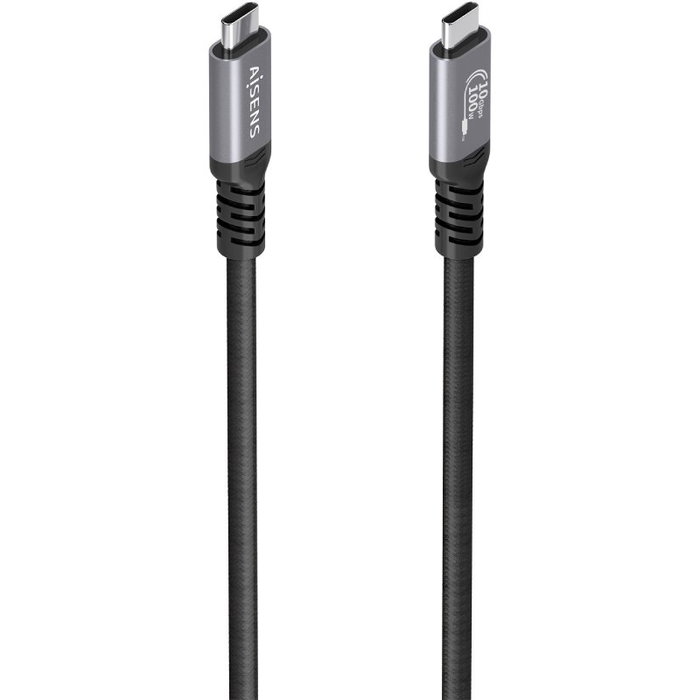 Aisens Cable USB 3.2 Gen2 de aluminio USB-C a USB-C, 100W, 10Gbps, 4m, Negro Aisens Cable USB 3.2 Gen2 de aluminio USB-C a USB-C, 100W, 10Gbps, 4m, Negro
